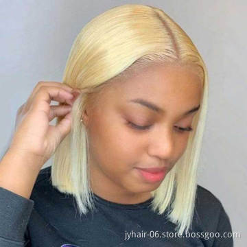 Wholesale Blonde 613 T Part  short bob Human Hair Wigs, Bob 613 Hd Lace Frontal wigs ,  613 Full Lace Brazilian Wig